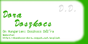 dora doszkocs business card